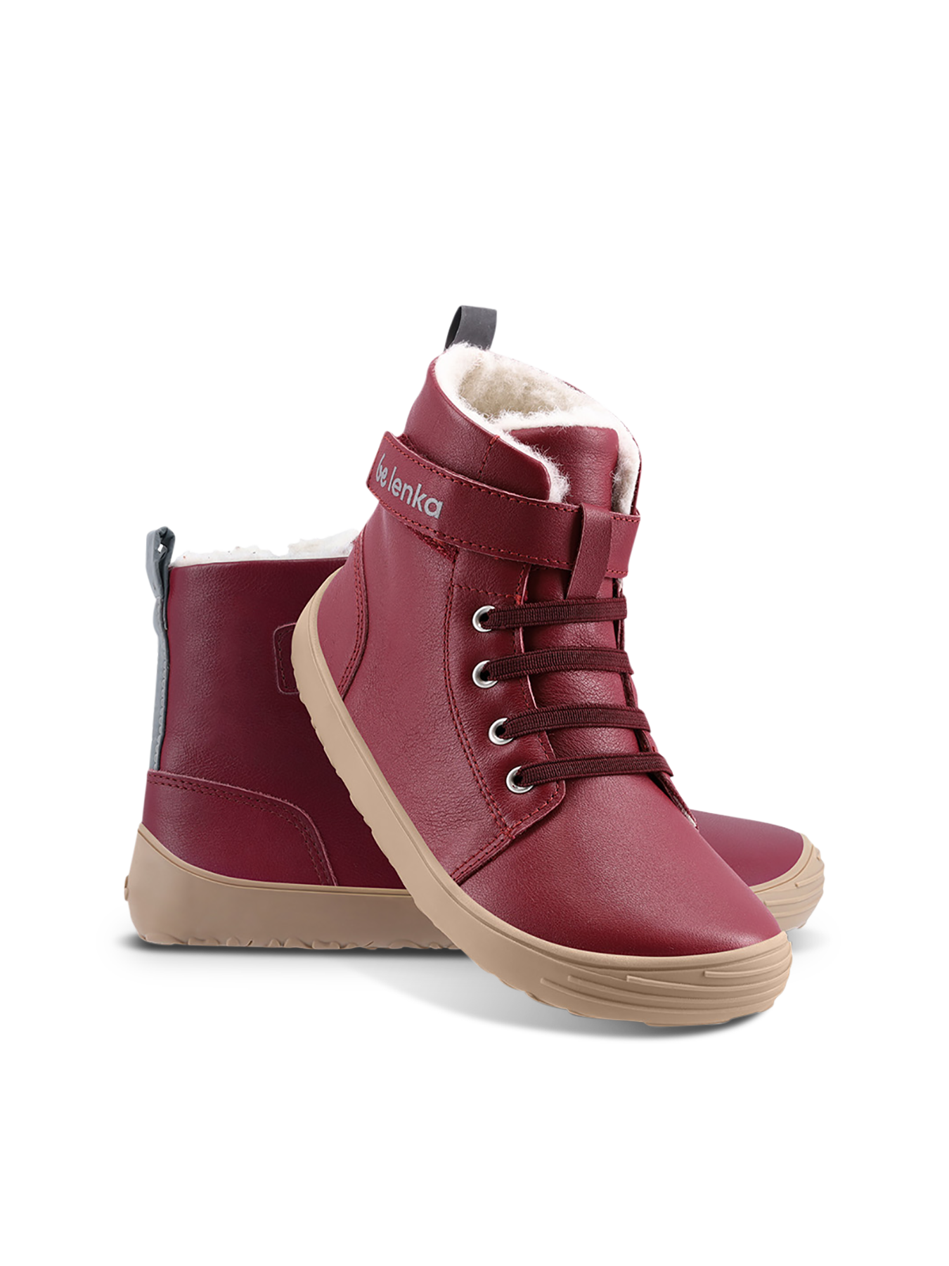 Kinder Winter Barfußschuhe Be Lenka Winter Kids - Dark Cherry Red.
