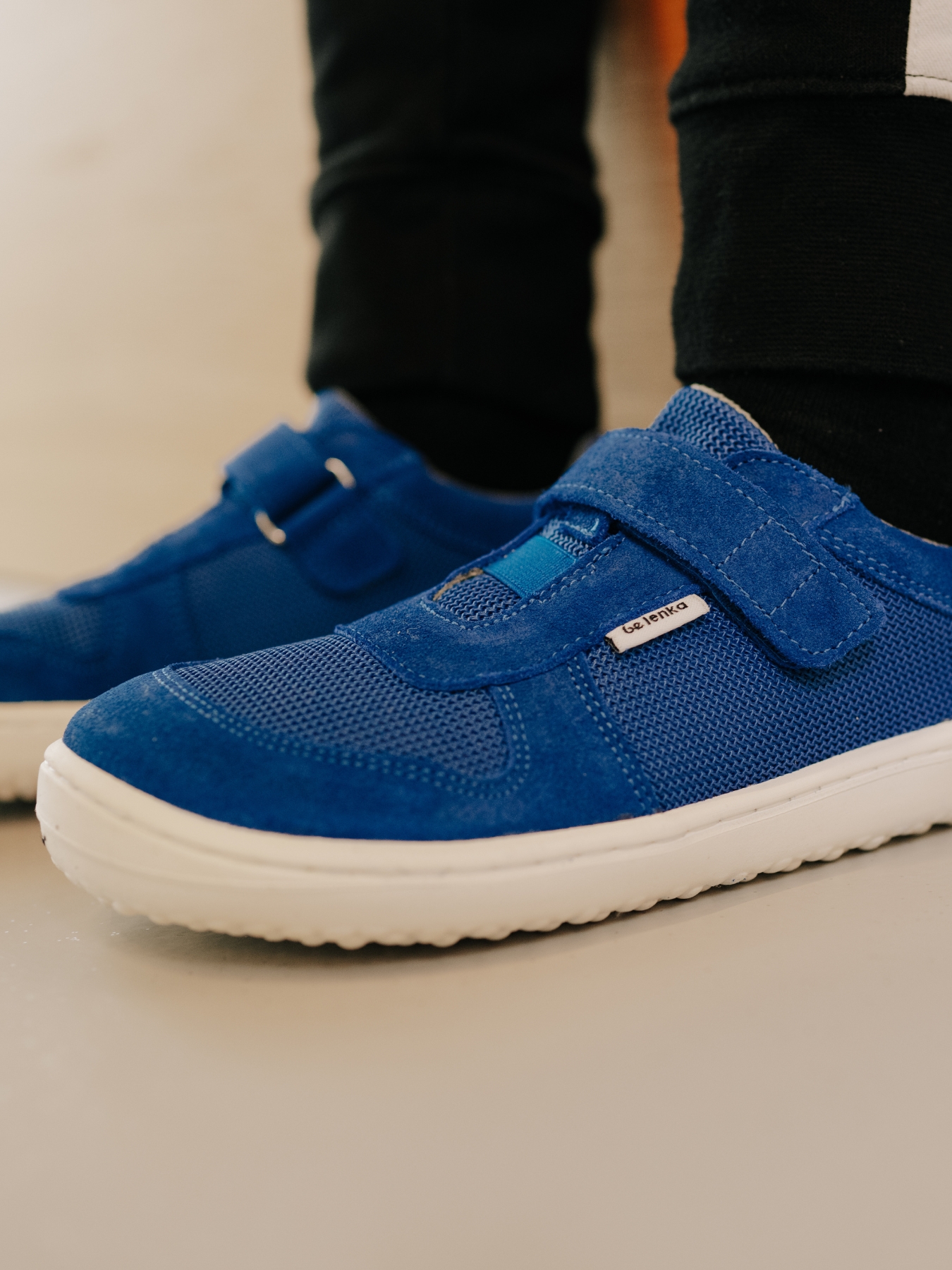 Kinder Barfuß Sneakers Be Lenka Joy - Blue & White.