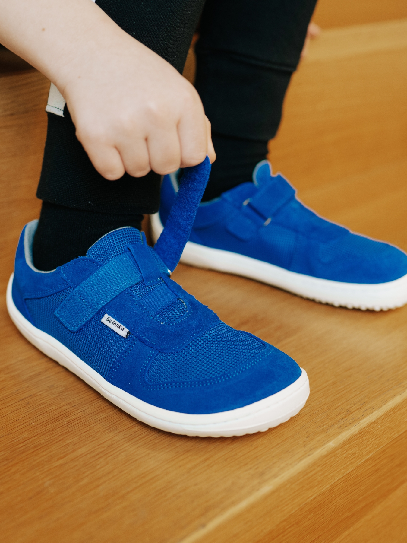 Kinder Barfuß Sneakers Be Lenka Joy - Blue & White.